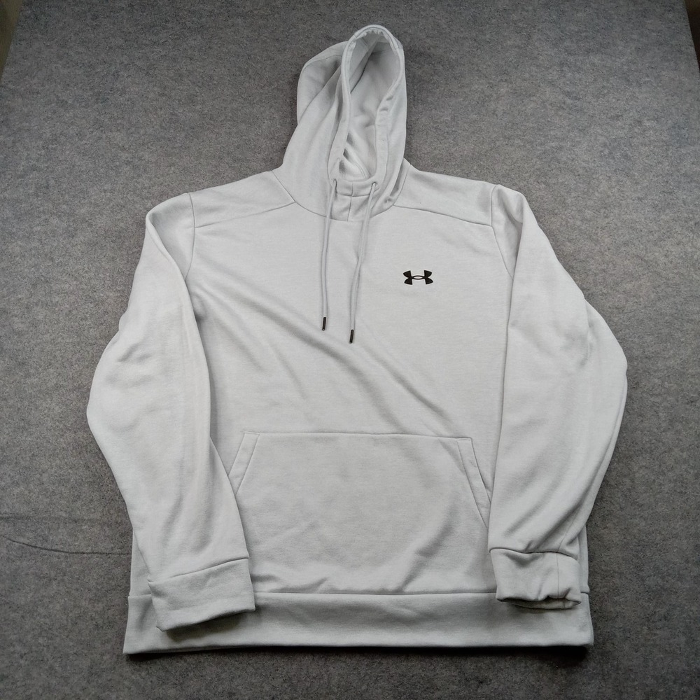 Under Armour Hoodie Mens XL Gray Fleece Pullover Sweatshirt Loose‎ Logo 1373354